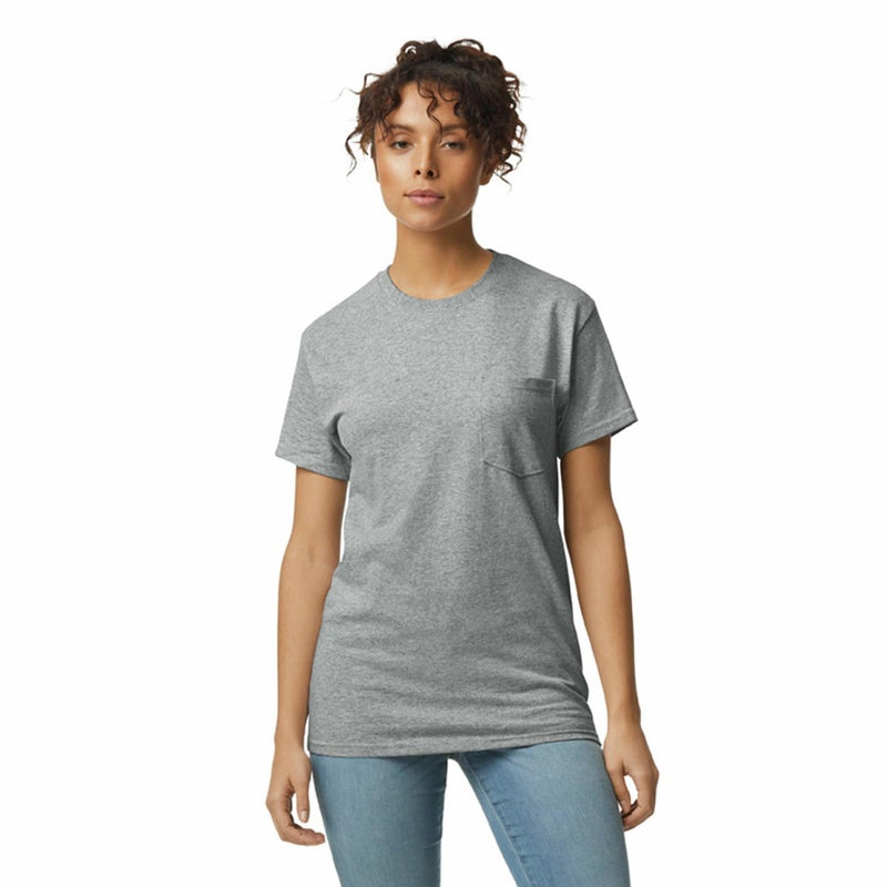Gildan Adult Ultra Cotton T-Shirt with Pocket, Style G2300, 2-Pack, Sport Grey, Medium - Image 2